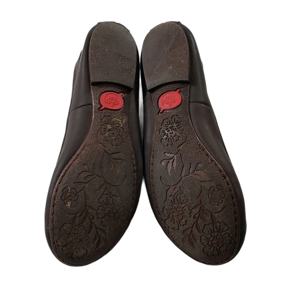 Born Naura Leather Loafer Moccasin Brown Bow Flats - Picture 8 of 8